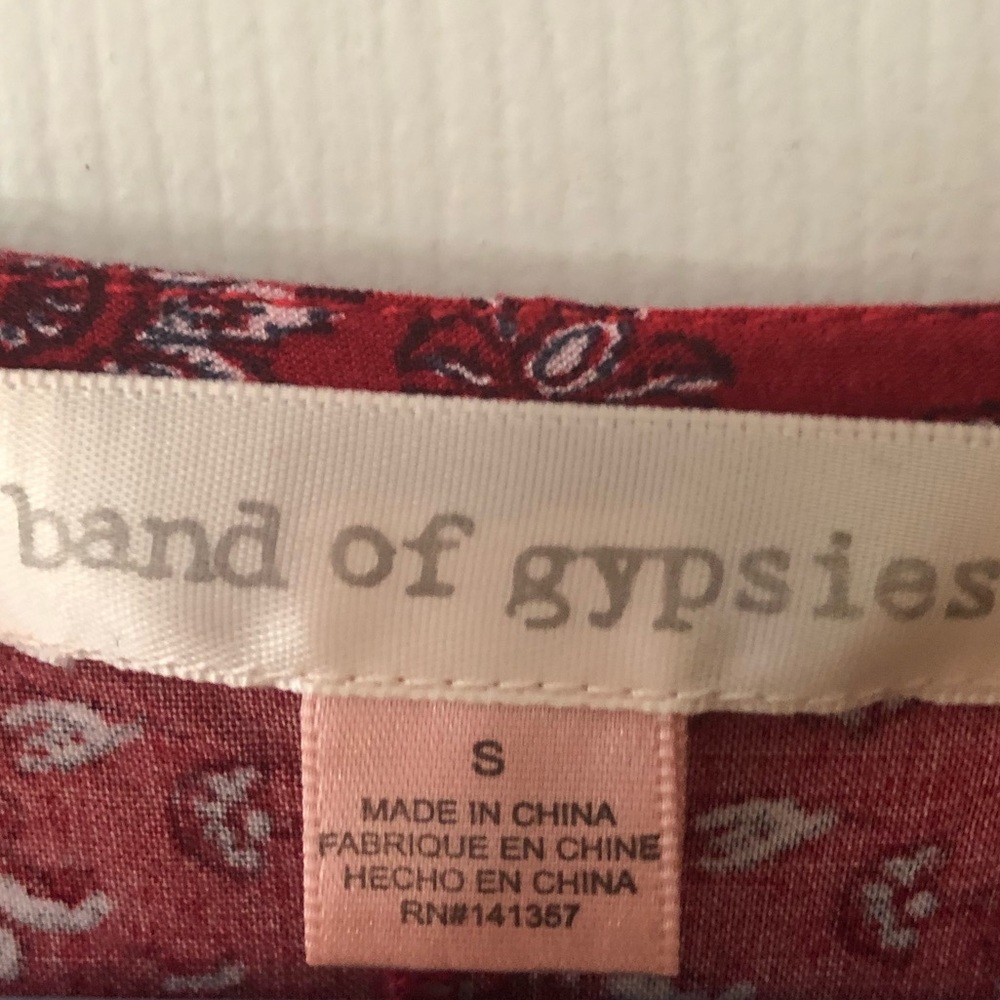 Red Patterned Button Down Dress - image 6